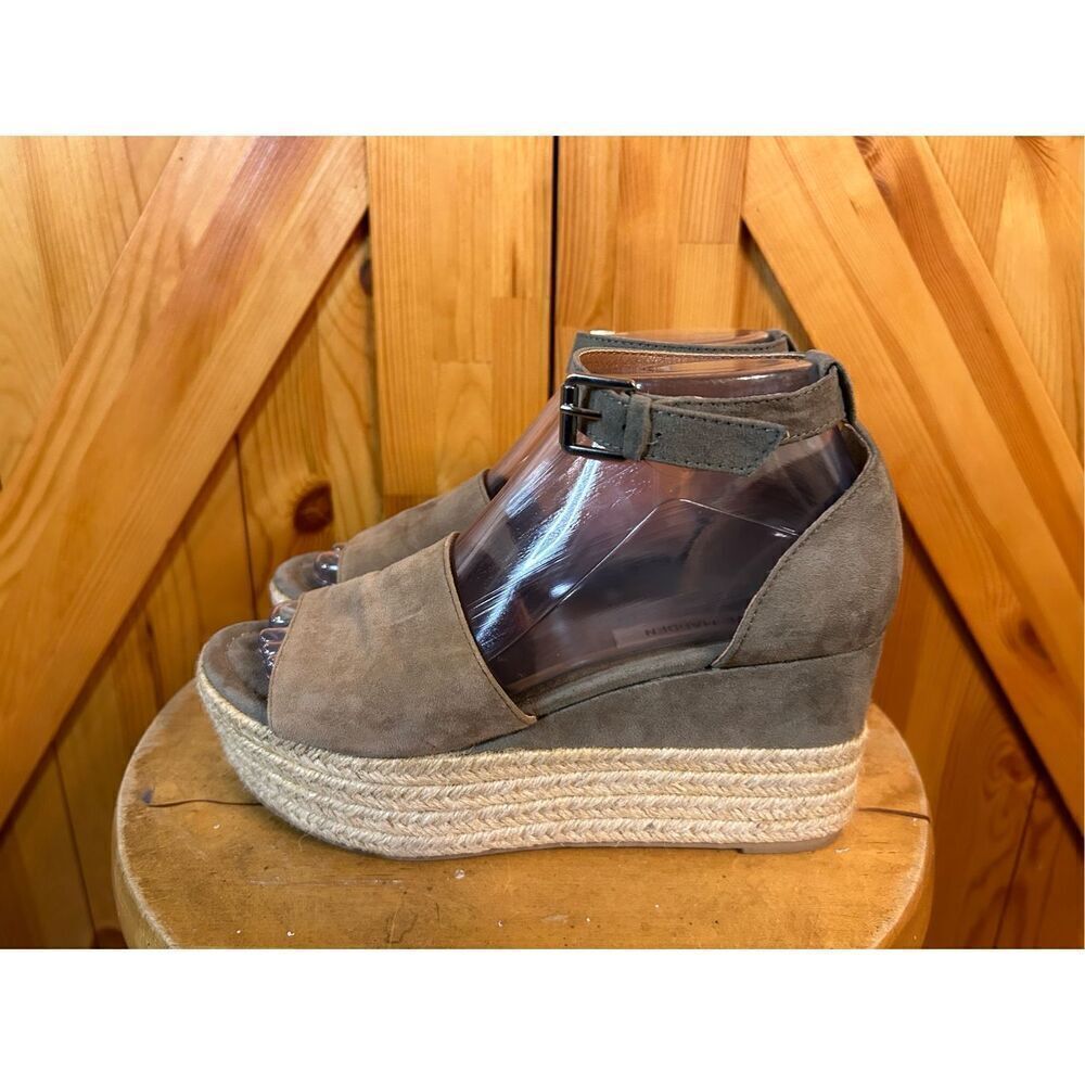 Steve Madden Apolo Suede Espadrille Platform Sandal Womens Size 7 Open Toe